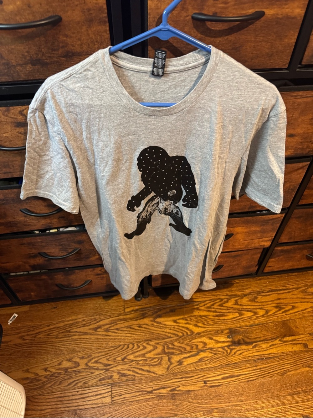District Gray Kids Tee with Black Space Creature Graphic